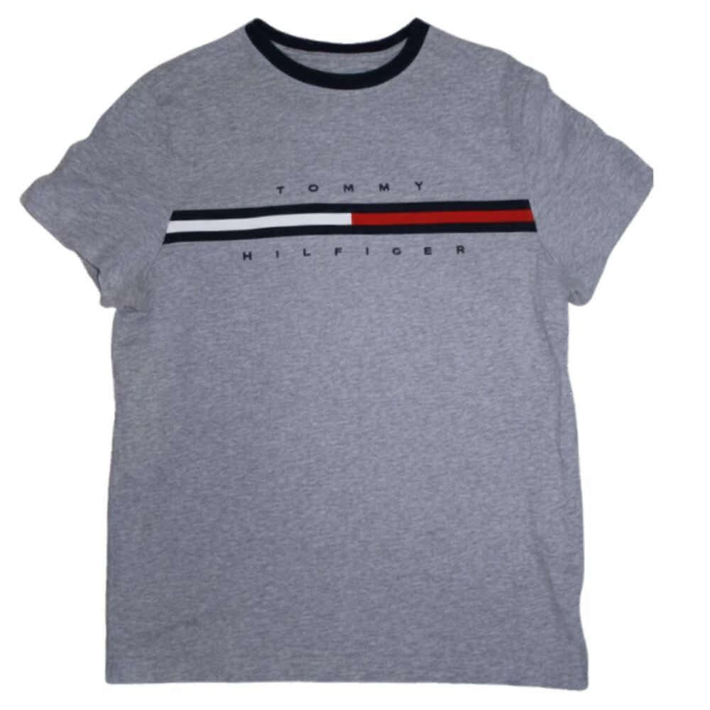 Tommy Hilfiger Gray Logo Baby Tee T Shirt XS